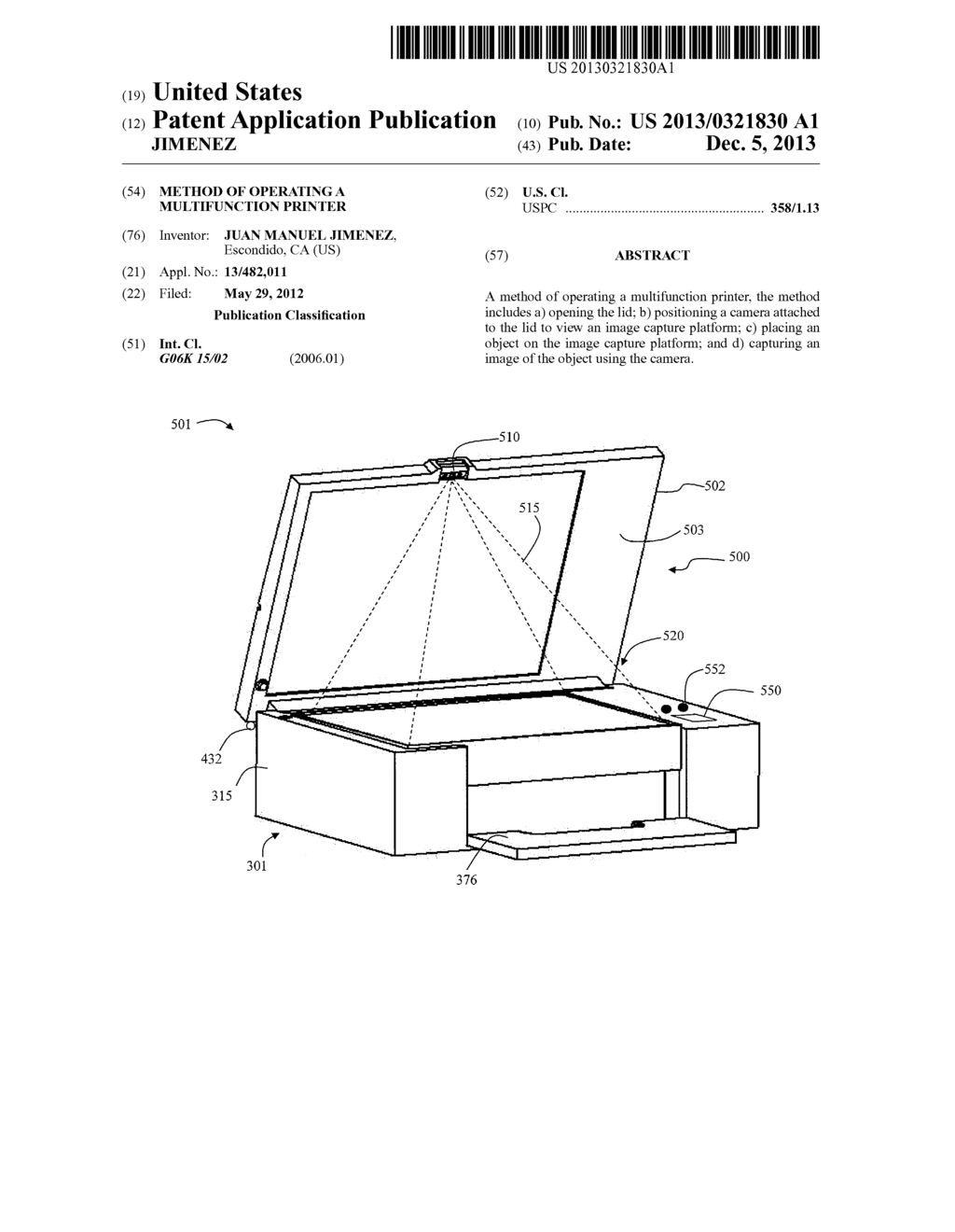 METHOD OF OPERATING A MULTIFUNCTION PRINTER - diagram, schematic, and image 01