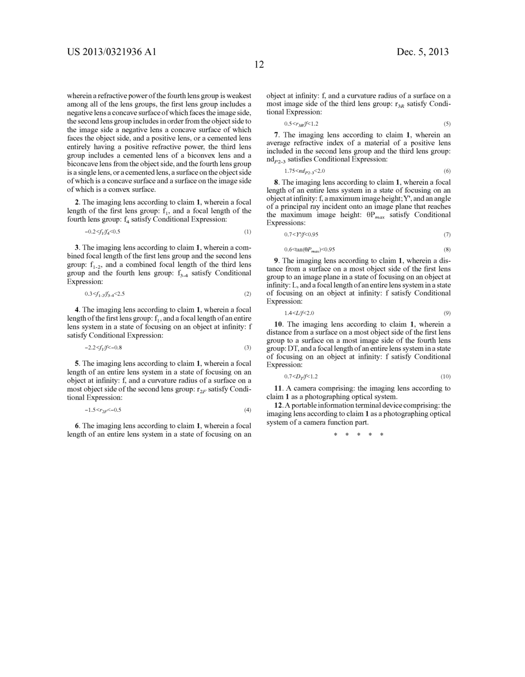 IMAGING LENS, CAMERA, AND PORTABLE INFORMATION TERMINAL DEVICE - diagram, schematic, and image 23