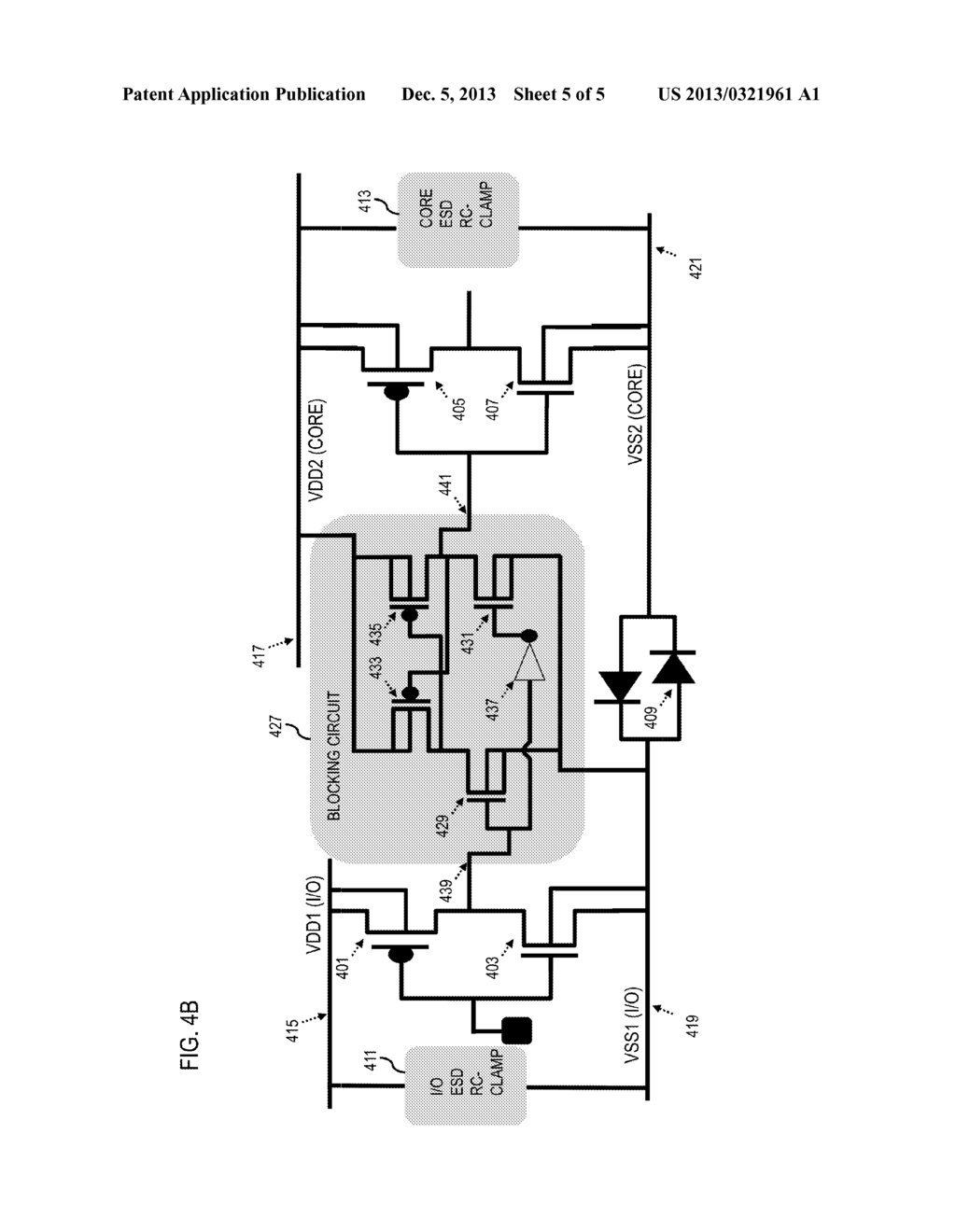 ESD PROTECTION DEVICE FOR CIRCUITS WITH MULTIPLE POWER DOMAINS - diagram, schematic, and image 06