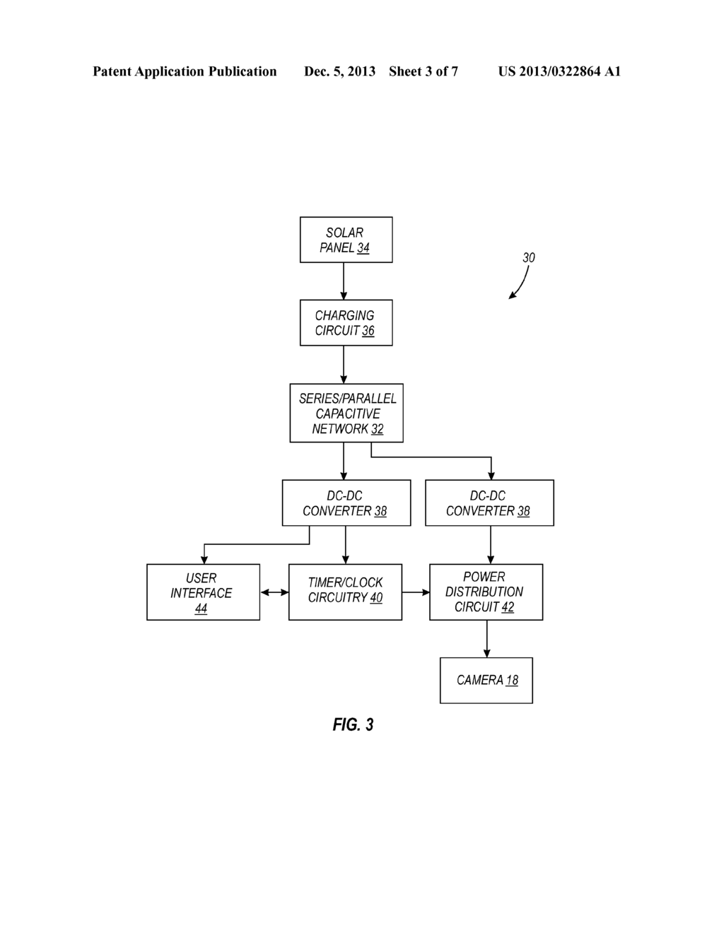 SYSTEM AND METHOD USING CAPACITORS TO POWER A CAMERA HAVING A MOTION     SENSOR - diagram, schematic, and image 04