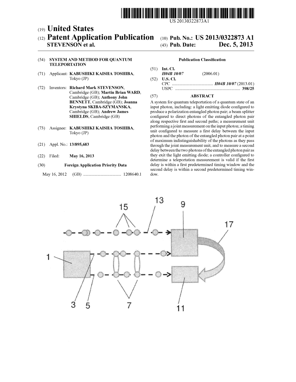 SYSTEM AND METHOD FOR QUANTUM TELEPORTATION - diagram, schematic, and image 01