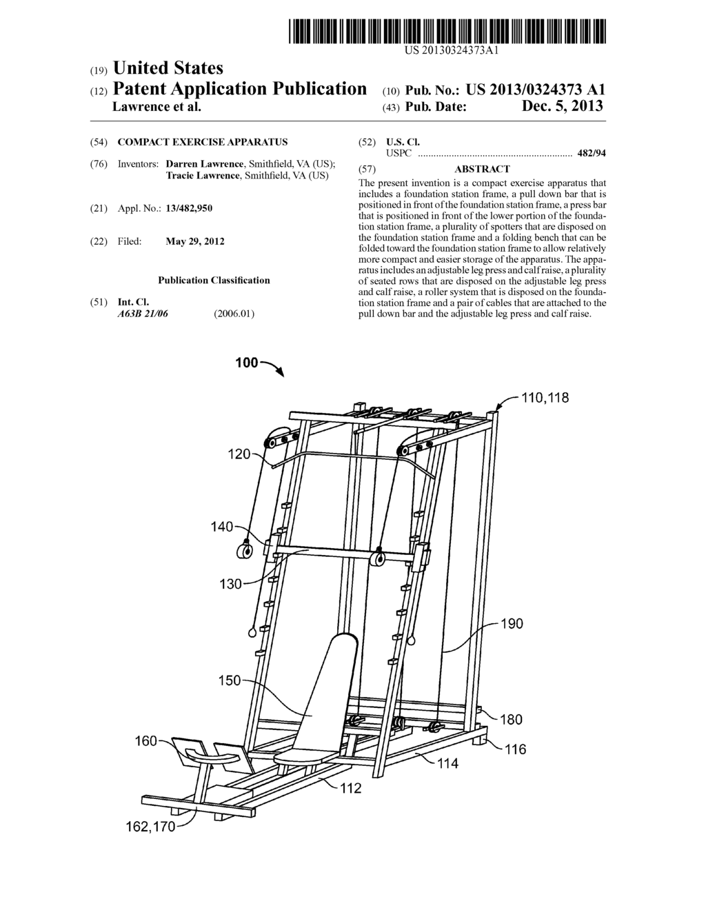 COMPACT EXERCISE APPARATUS - diagram, schematic, and image 01