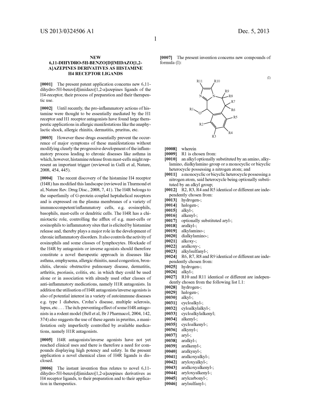 New 6,11-dihydro-5H-benzo[d]imidazo[1,2-a]azepines derivatives as     histamine H4 receptor ligands - diagram, schematic, and image 02