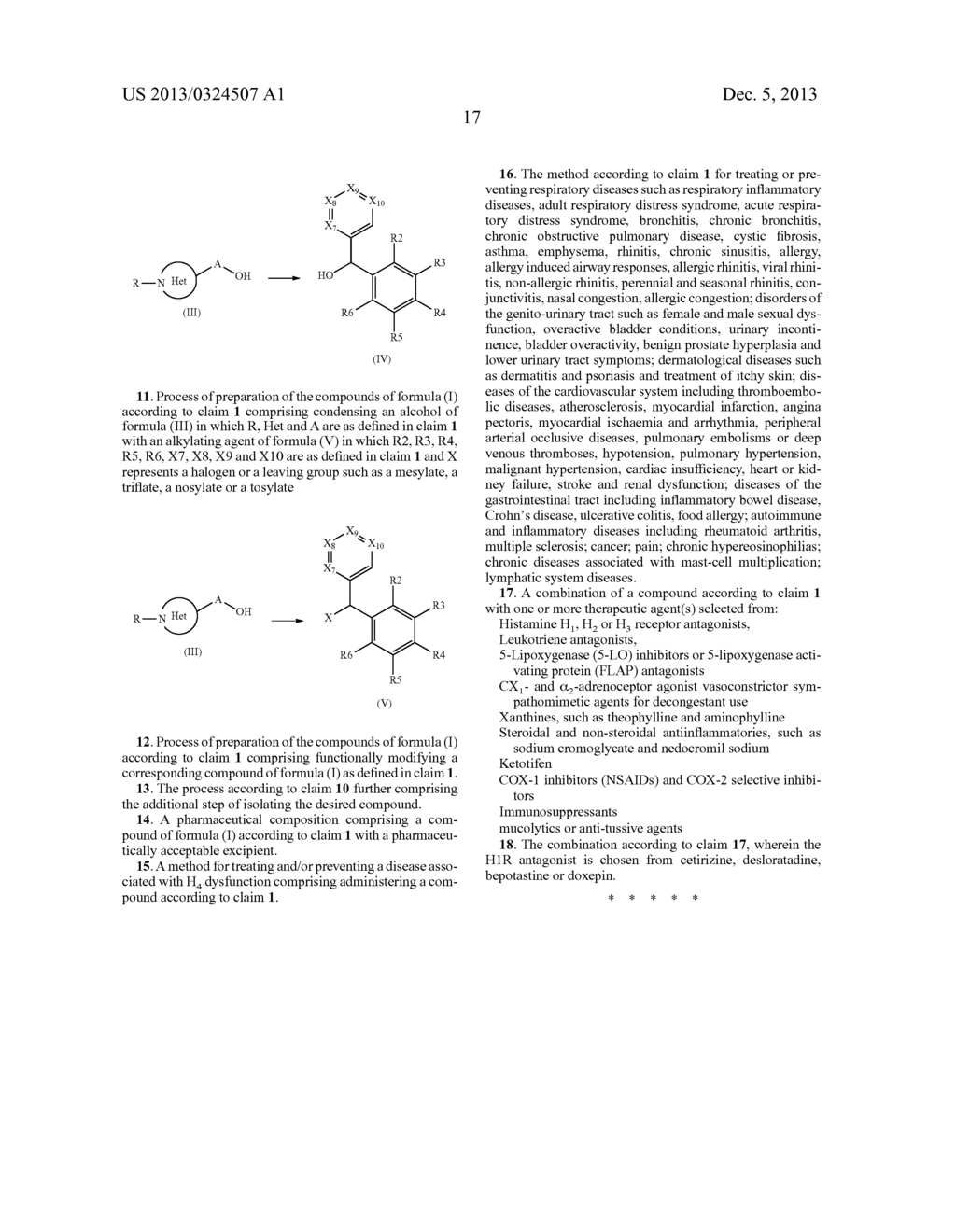 Novel (aza)Benzhydryl Ether Derivatives, Their Process of Preparation and     Their Use as H4-Receptor Ligands for Therapeutical Applications - diagram, schematic, and image 18