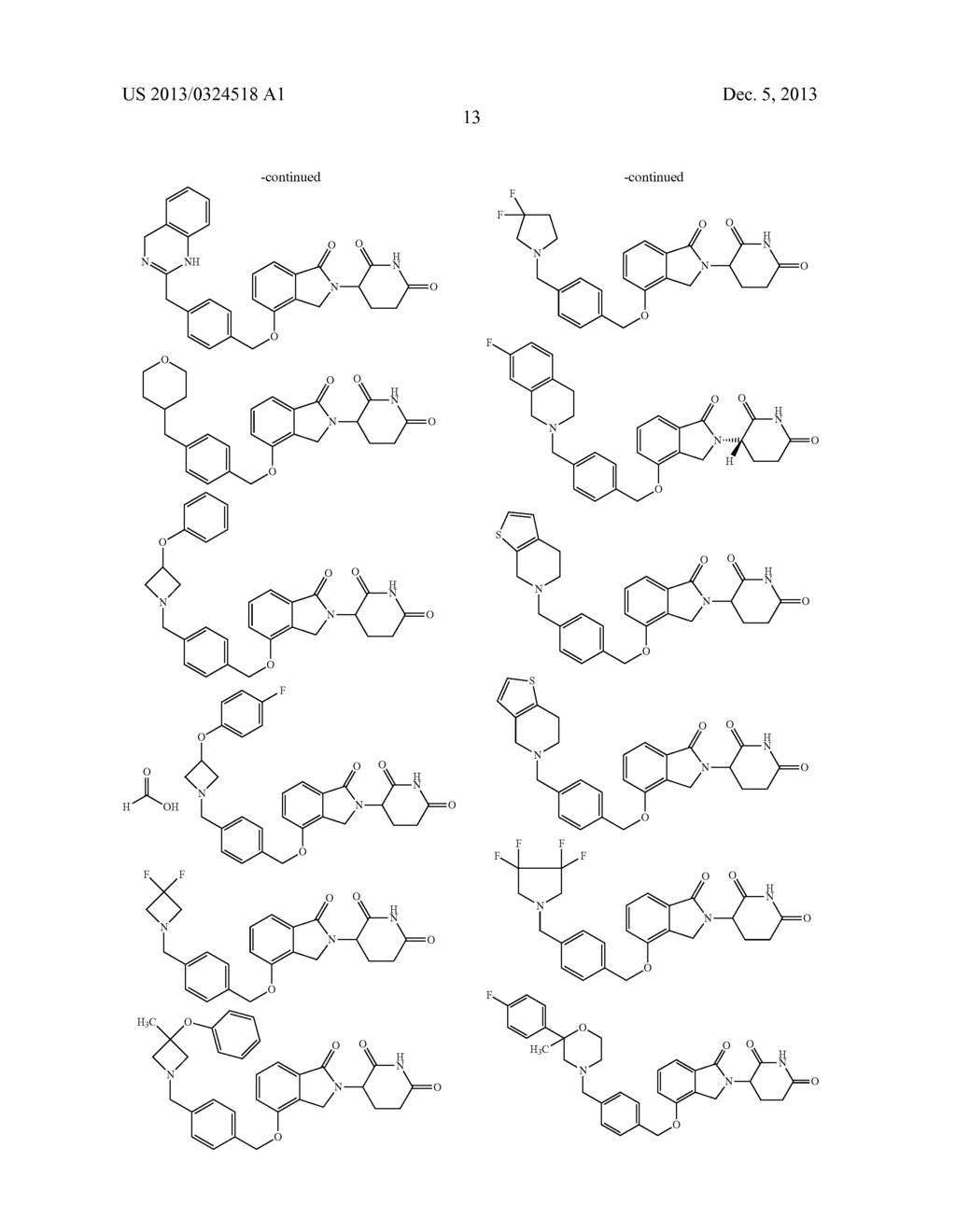 ARYLMETHOXY ISOINDOLINE DERIVATIVES AND COMPOSITIONS COMPRISING AND     METHODS OF USING THE SAME - diagram, schematic, and image 14