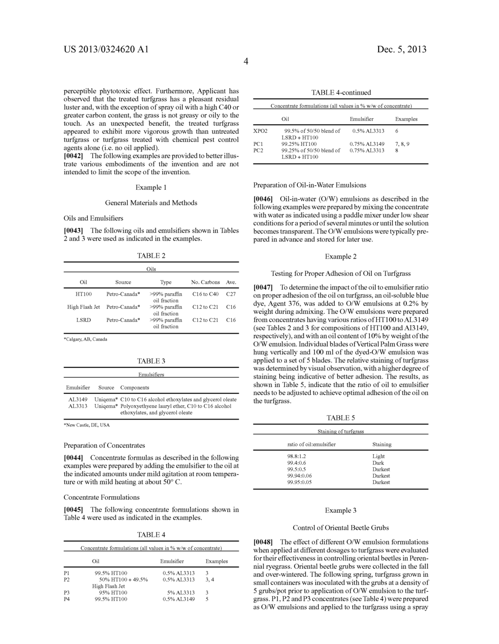 Spray Oil and Method of Use Thereof for Controlling Turfgrass Pests - diagram, schematic, and image 05