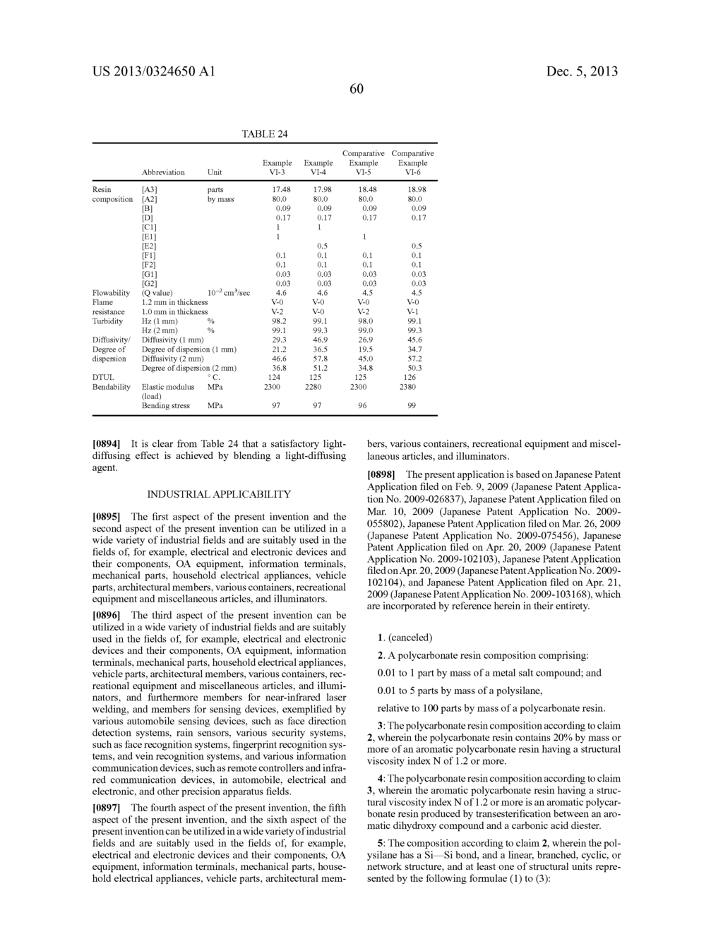 POLYCARBONATE RESIN COMPOSITION AND FORMED PRODUCT THEREOF - diagram, schematic, and image 61