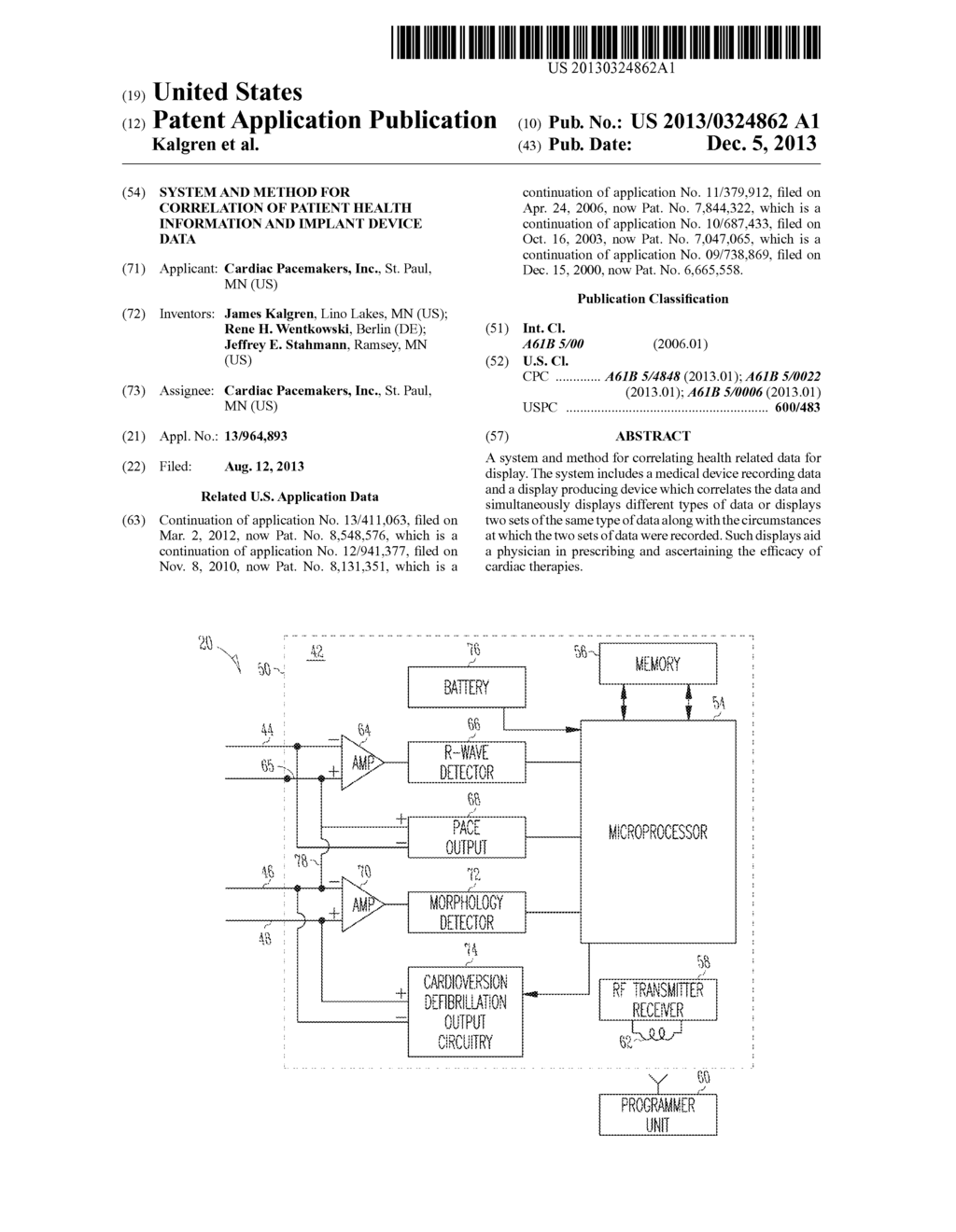 SYSTEM AND METHOD FOR CORRELATION OF PATIENT HEALTH INFORMATION AND     IMPLANT DEVICE DATA - diagram, schematic, and image 01