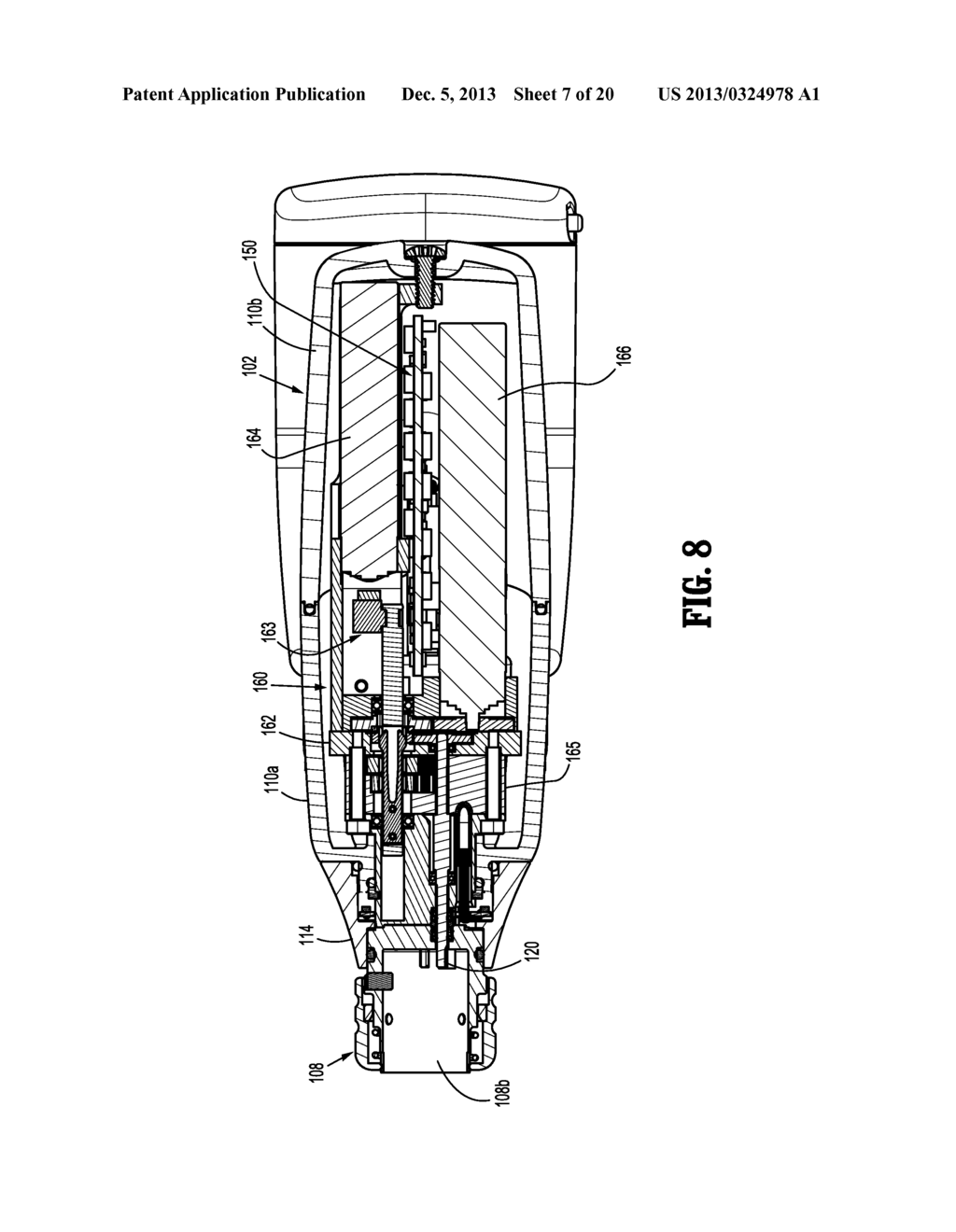 HAND HELD SURGICAL HANDLE ASSEMBLY, SURGICAL ADAPTERS FOR USE BETWEEN     SURGICAL HANDLE ASSEMBLY AND SURGICAL END EFFECTORS, AND METHODS OF USE - diagram, schematic, and image 08