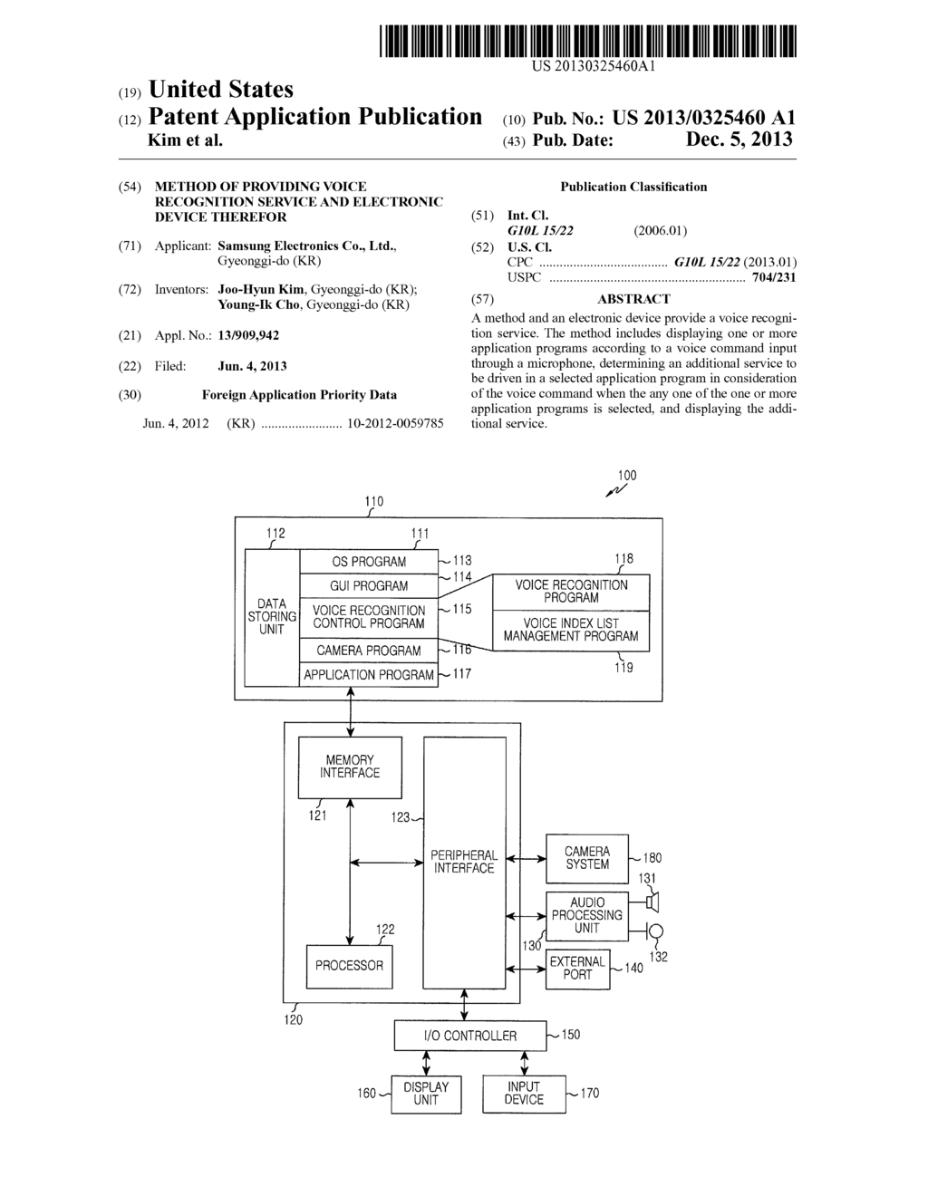 METHOD OF PROVIDING VOICE RECOGNITION SERVICE AND ELECTRONIC DEVICE     THEREFOR - diagram, schematic, and image 01