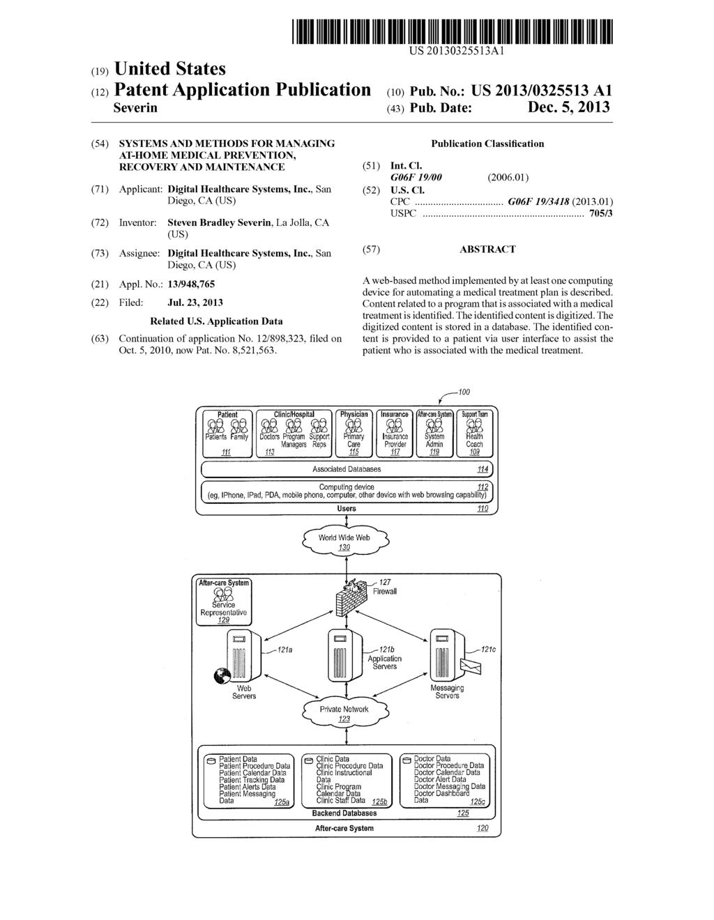 SYSTEMS AND METHODS FOR MANAGING AT-HOME MEDICAL PREVENTION, RECOVERY AND     MAINTENANCE - diagram, schematic, and image 01