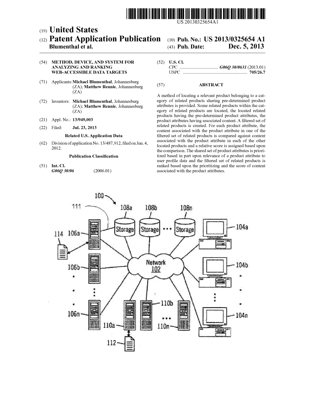 METHOD, DEVICE, AND SYSTEM FOR ANALYZING AND RANKING WEB-ACCESSIBLE DATA     TARGETS - diagram, schematic, and image 01