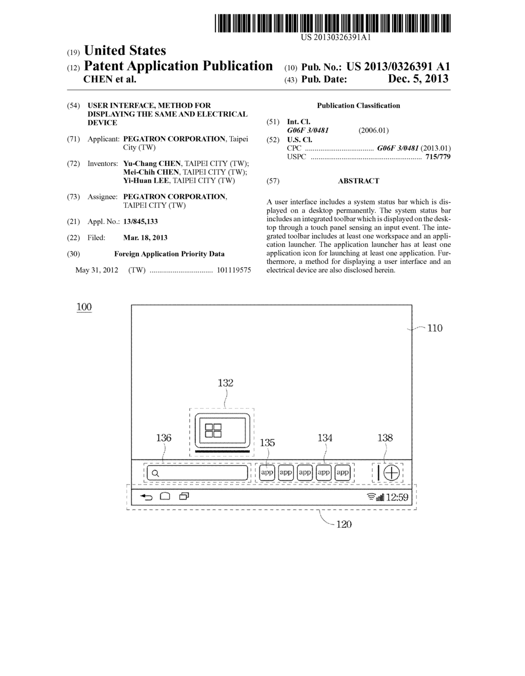 USER INTERFACE, METHOD FOR DISPLAYING THE SAME AND ELECTRICAL DEVICE - diagram, schematic, and image 01