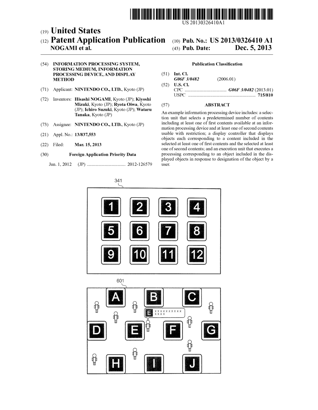 INFORMATION PROCESSING SYSTEM, STORING MEDIUM, INFORMATION PROCESSING     DEVICE, AND DISPLAY METHOD - diagram, schematic, and image 01