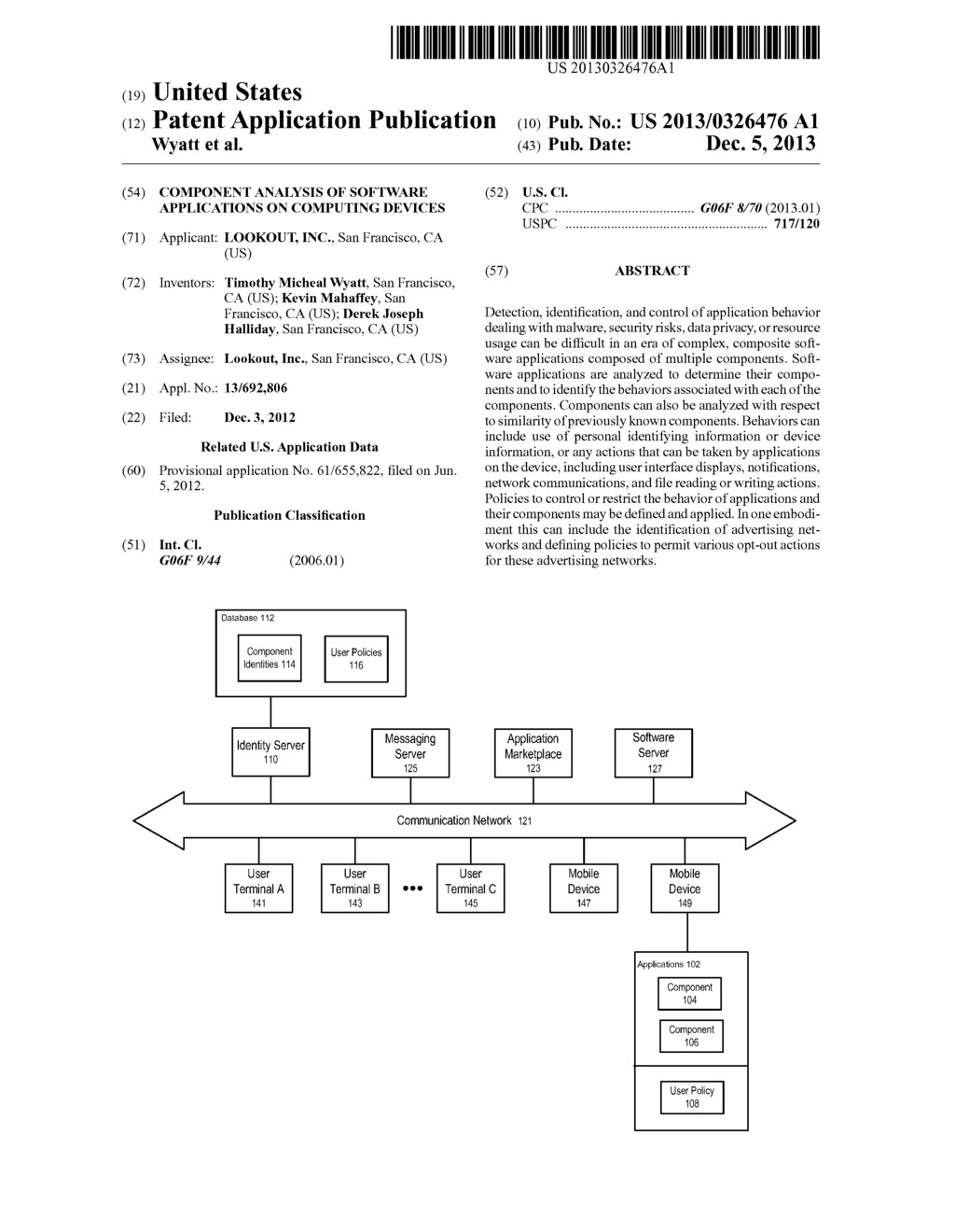 COMPONENT ANALYSIS OF SOFTWARE APPLICATIONS ON COMPUTING DEVICES - diagram, schematic, and image 01