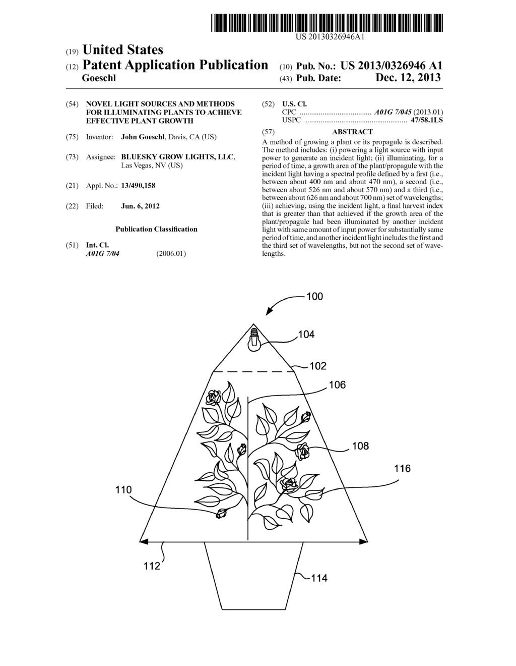 NOVEL LIGHT SOURCES AND METHODS FOR ILLUMINATING PLANTS TO ACHIEVE     EFFECTIVE PLANT GROWTH - diagram, schematic, and image 01