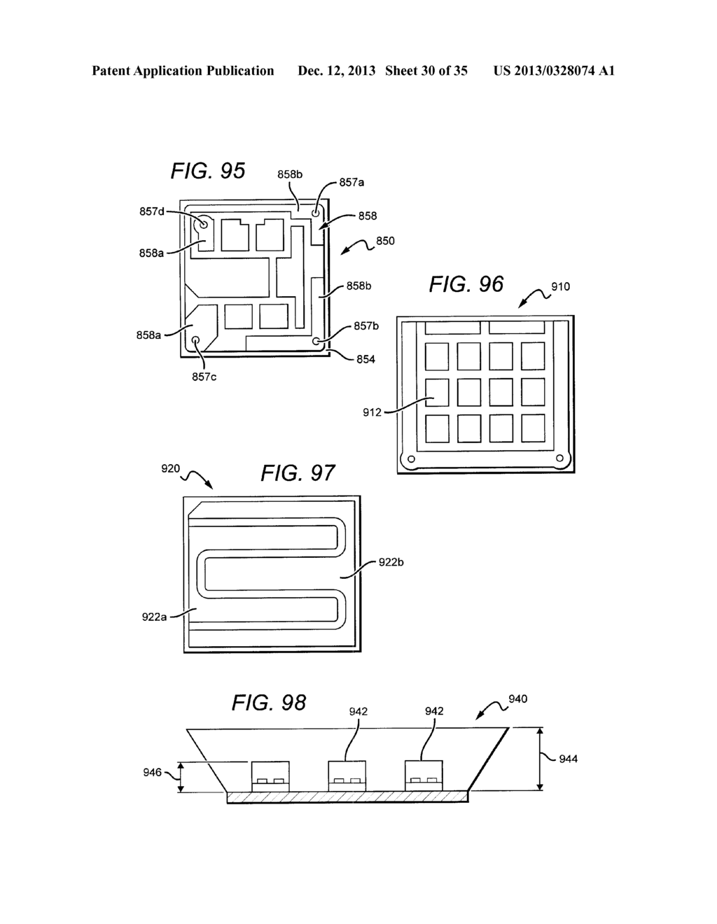 LED PACKAGE WITH MULTIPLE ELEMENT LIGHT SOURCE AND ENCAPSULANT HAVING     PLANAR SURFACES - diagram, schematic, and image 31