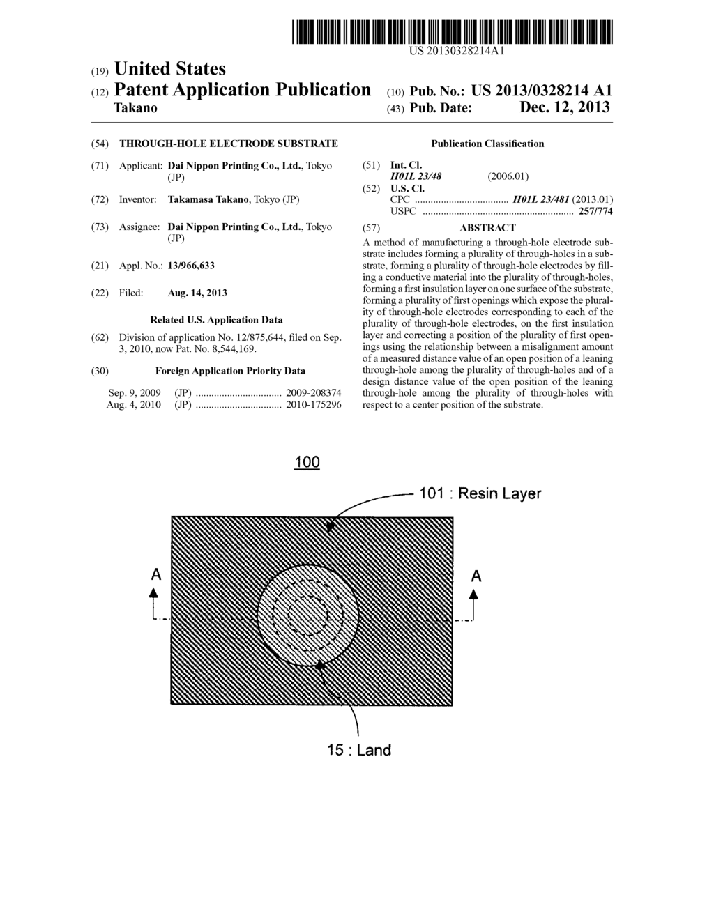 THROUGH-HOLE ELECTRODE SUBSTRATE - diagram, schematic, and image 01