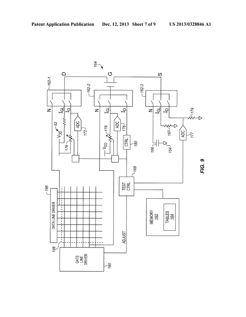 CHARACTERIZATION OF TRANSISTORS ON A DISPLAY SYSTEM SUBSTRATE USING A     REPLICA TRANSISTOR - diagram, schematic, and image 08