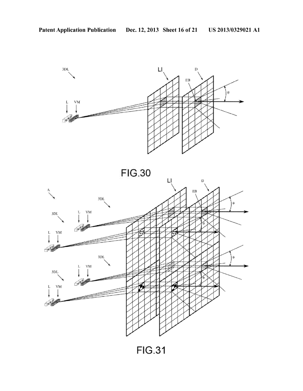 DISPLAY DEVICE WITH MOVEMENT ELEMENTS FOR OBTAINING A HIGH RESOLUTION     AND/OR A 3D EFFECT - diagram, schematic, and image 17
