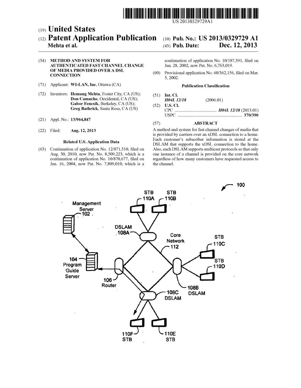 METHOD AND SYSTEM FOR AUTHENTICATED FAST CHANNEL CHANGE OF MEDIA PROVIDED     OVER A DSL CONNECTION - diagram, schematic, and image 01