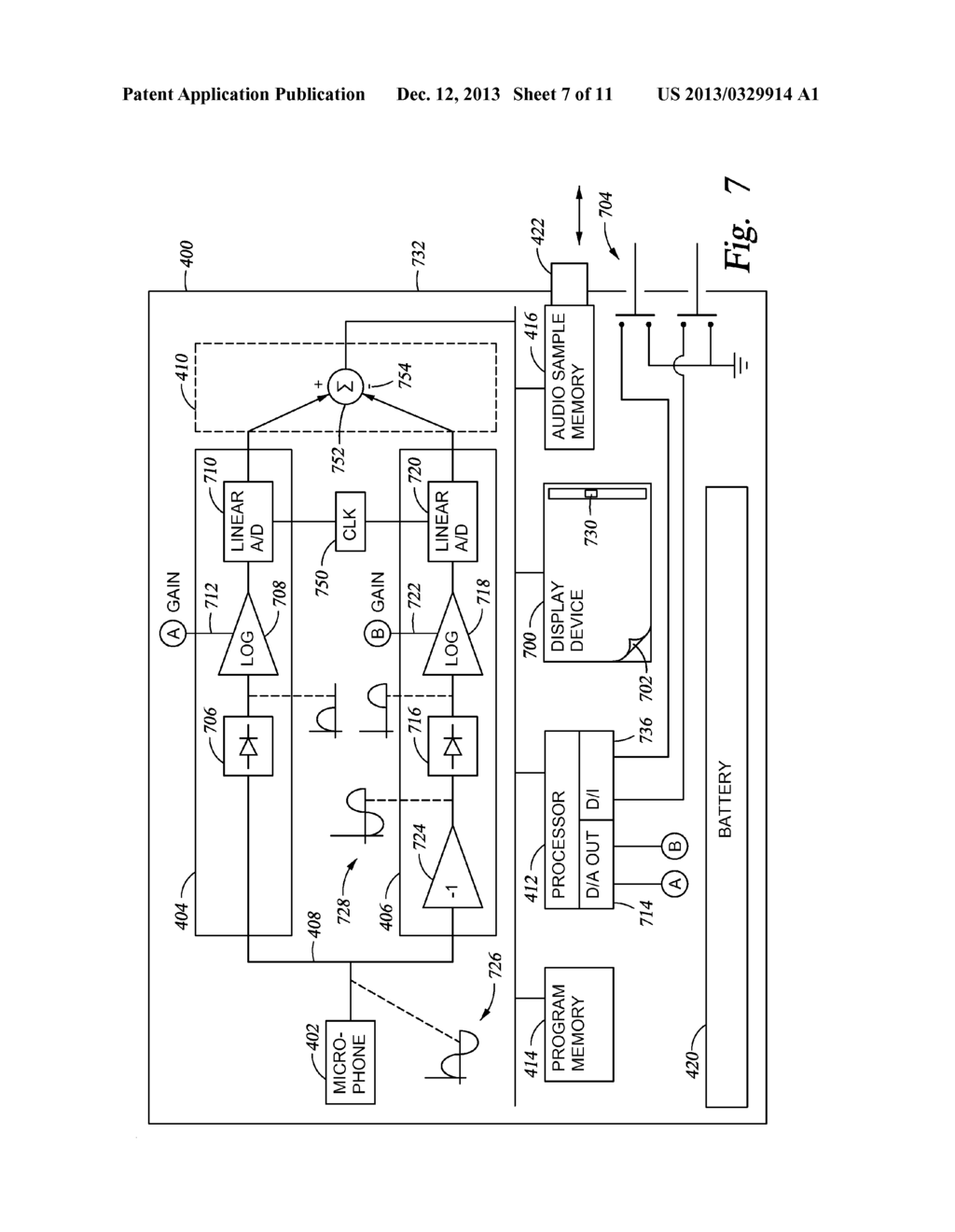 METHOD AND SYSTEM OF AUDIO CAPTURE BASED ON LOGARITHMIC CONVERSION - diagram, schematic, and image 08