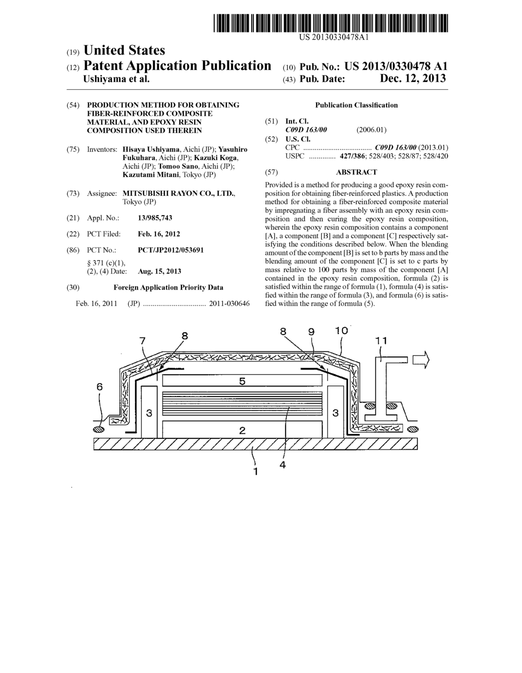 Production Method for Obtaining Fiber-Reinforced Composite Material, and     Epoxy Resin Composition Used Therein - diagram, schematic, and image 01