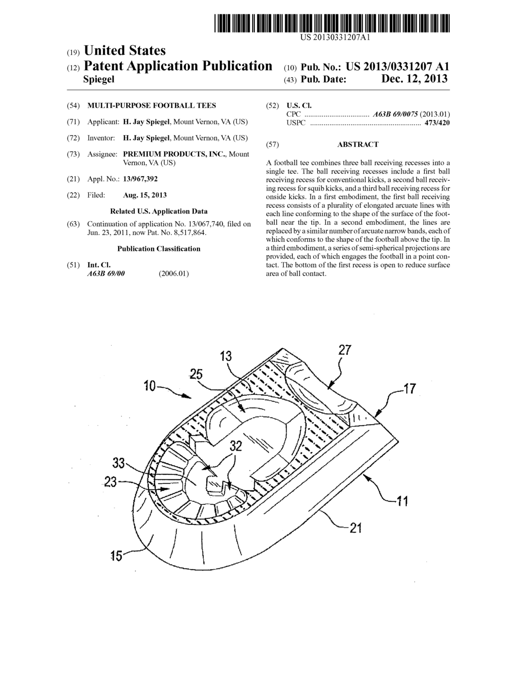 MULTI-PURPOSE FOOTBALL TEES - diagram, schematic, and image 01