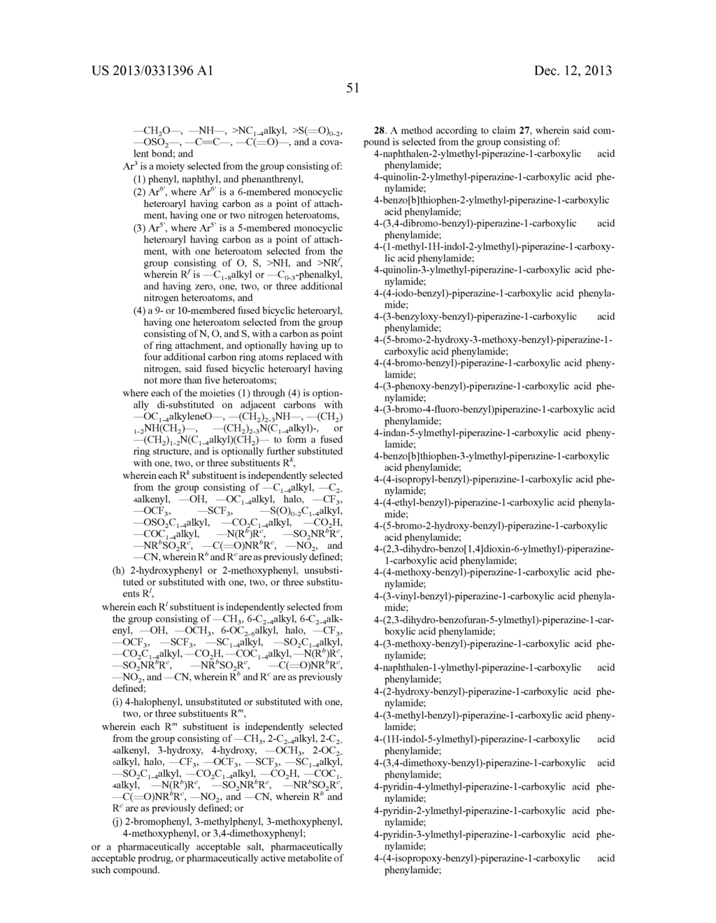 PIPERAZINYL AND PIPERIDINYL UREAS AS MODULATORS OF FATTY ACID AMIDE     HYDROLASE - diagram, schematic, and image 52