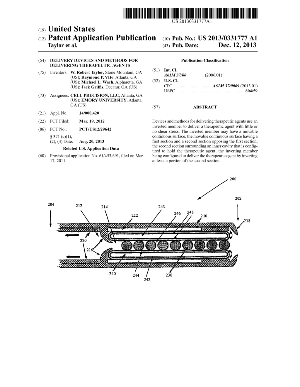 DELIVERY DEVICES AND METHODS FOR DELIVERING THERAPEUTIC AGENTS - diagram, schematic, and image 01