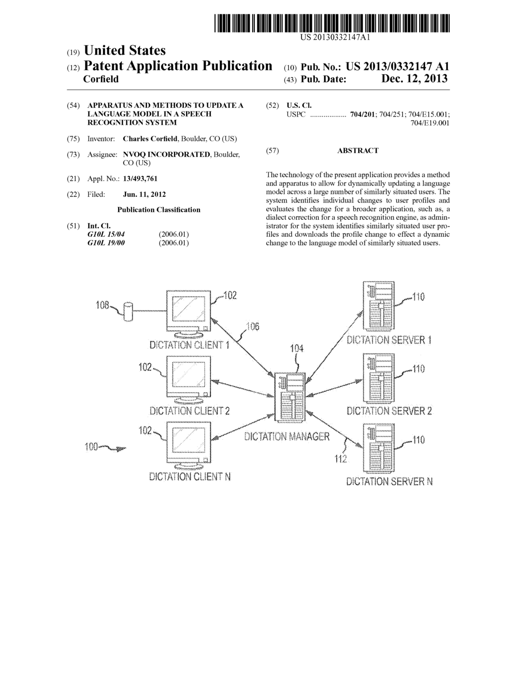 Apparatus and Methods to Update a Language Model in a Speech Recognition     System - diagram, schematic, and image 01