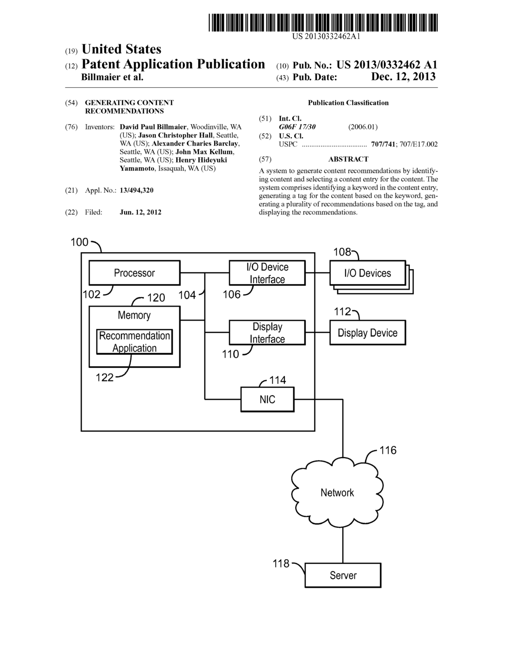 GENERATING CONTENT RECOMMENDATIONS - diagram, schematic, and image 01