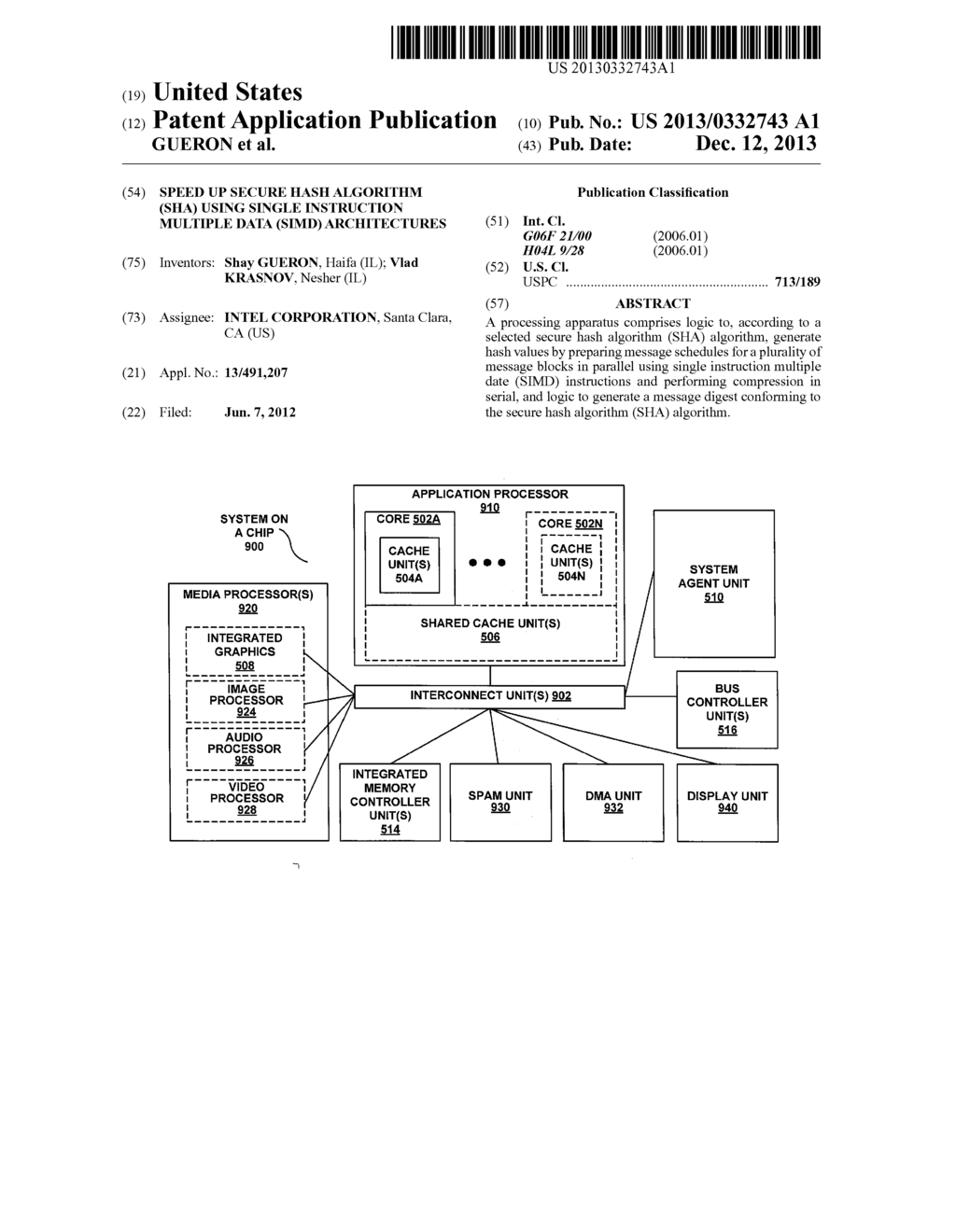 SPEED UP SECURE HASH ALGORITHM (SHA) USING SINGLE INSTRUCTION MULTIPLE     DATA (SIMD) ARCHITECTURES - diagram, schematic, and image 01