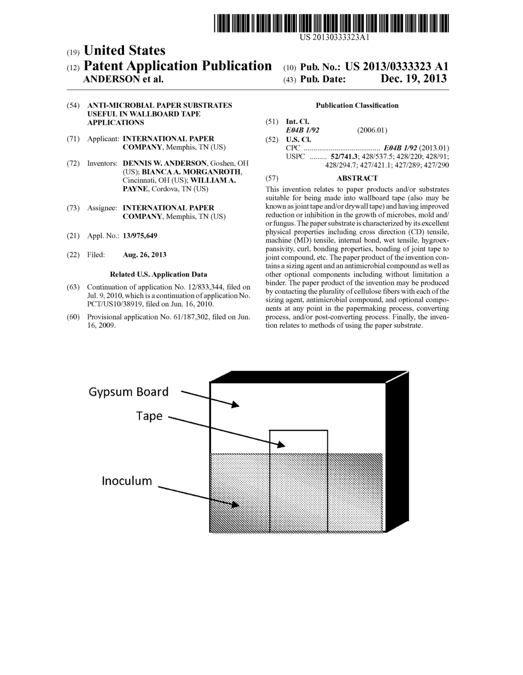 ANTI-MICROBIAL PAPER SUBSTRATES USEFUL IN WALLBOARD TAPE APPLICATIONS - diagram, schematic, and image 01