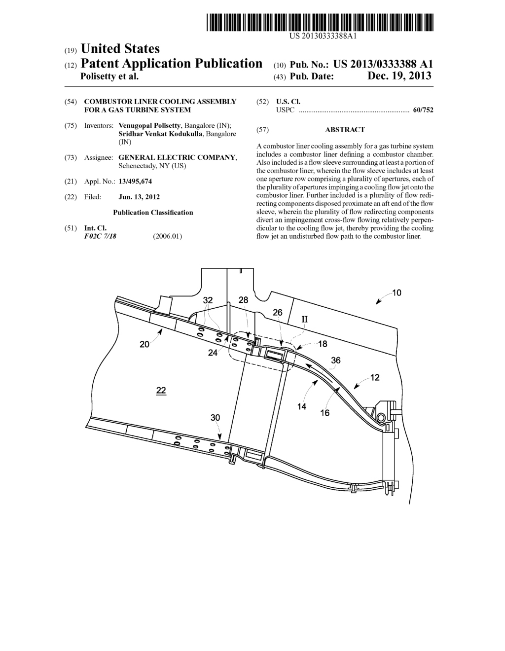 COMBUSTOR LINER COOLING ASSEMBLY FOR A GAS TURBINE SYSTEM - diagram, schematic, and image 01