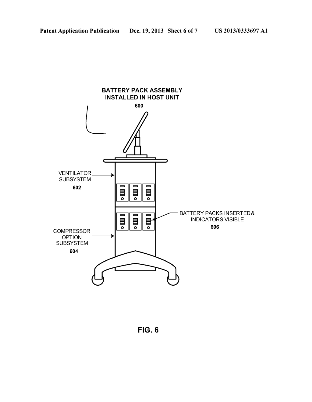 APPARATUS AND SYSTEM FOR A BATTERY PACK ASSEMBLY USED DURING MECHANICAL     VENTILATION - diagram, schematic, and image 07