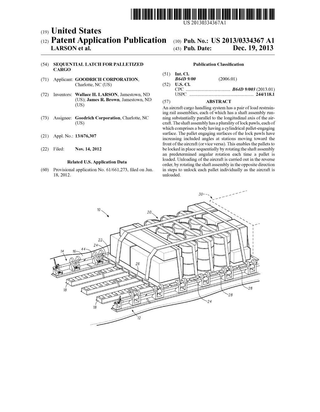 SEQUENTIAL LATCH FOR PALLETIZED CARGO - diagram, schematic, and image 01