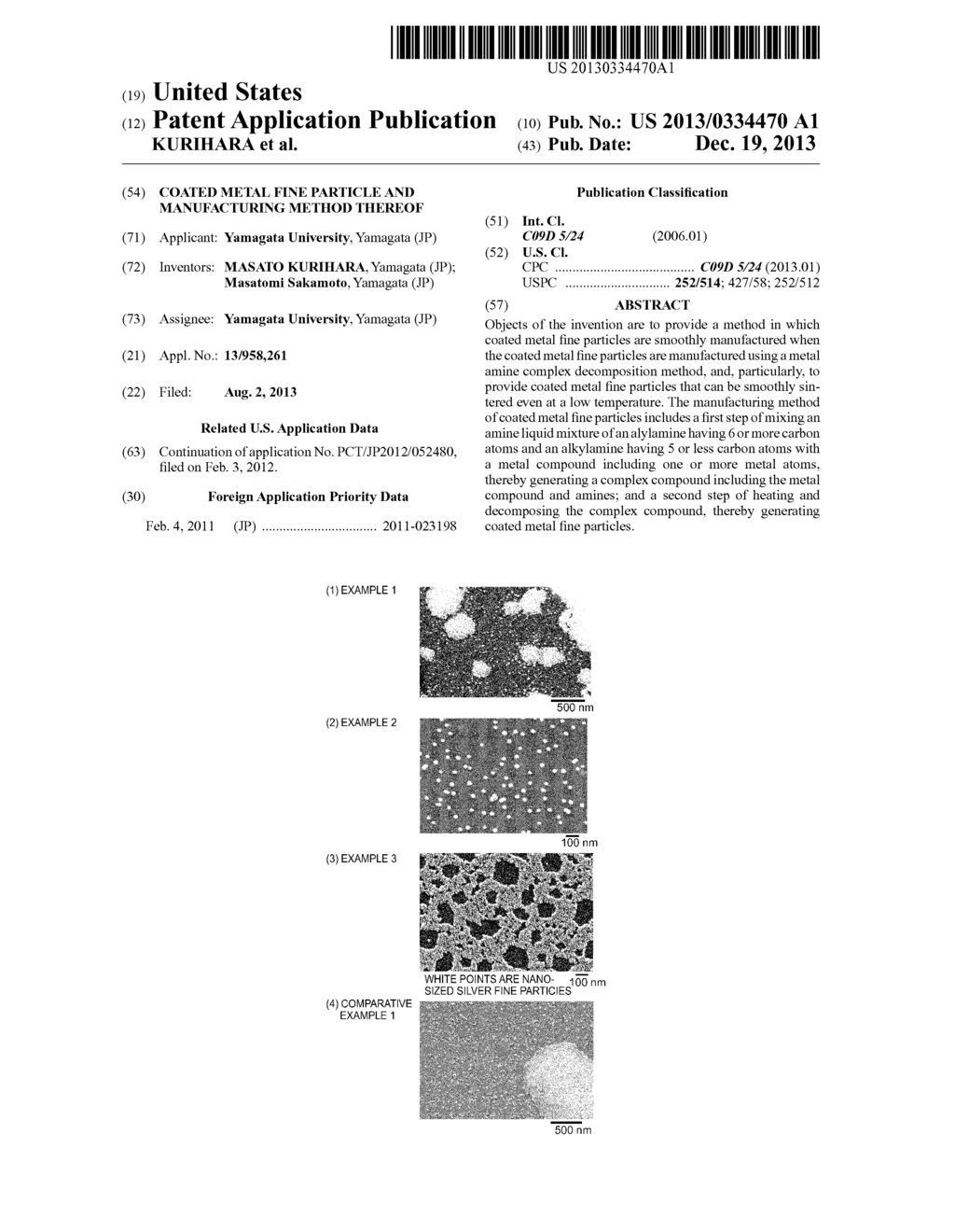 COATED METAL FINE PARTICLE AND MANUFACTURING METHOD THEREOF - diagram, schematic, and image 01