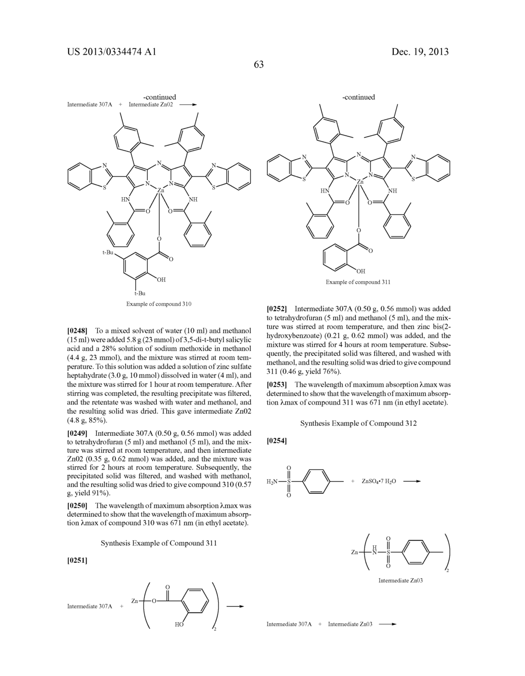 CURABLE COLORED COMPOSITIONS, COLOR FILTERS AND PROCESSES FOR PREPARING     THEM, LIQUID CRYSTAL DISPLAY DEVICES, SOLID-STATE IMAGE SENSORS, AND DYE     COMPOUNDS - diagram, schematic, and image 64