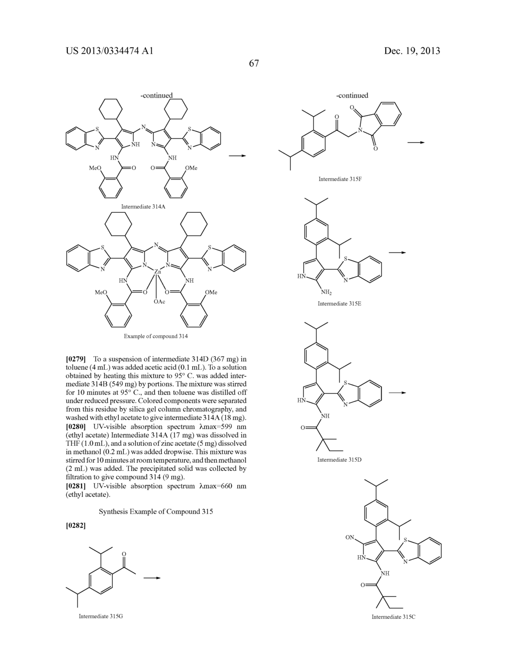 CURABLE COLORED COMPOSITIONS, COLOR FILTERS AND PROCESSES FOR PREPARING     THEM, LIQUID CRYSTAL DISPLAY DEVICES, SOLID-STATE IMAGE SENSORS, AND DYE     COMPOUNDS - diagram, schematic, and image 68