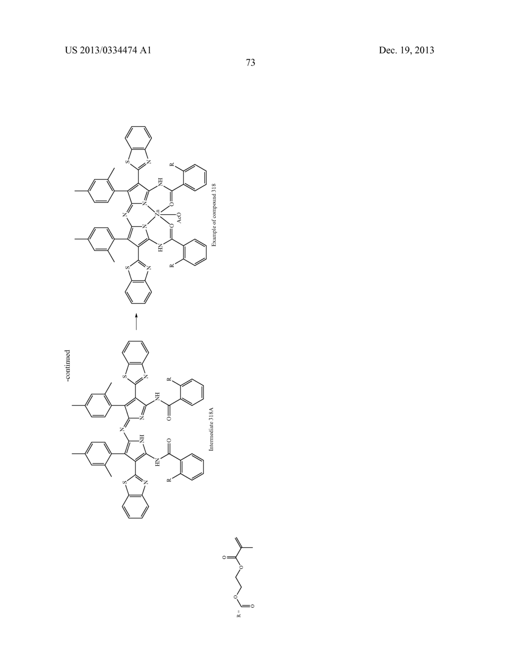 CURABLE COLORED COMPOSITIONS, COLOR FILTERS AND PROCESSES FOR PREPARING     THEM, LIQUID CRYSTAL DISPLAY DEVICES, SOLID-STATE IMAGE SENSORS, AND DYE     COMPOUNDS - diagram, schematic, and image 74