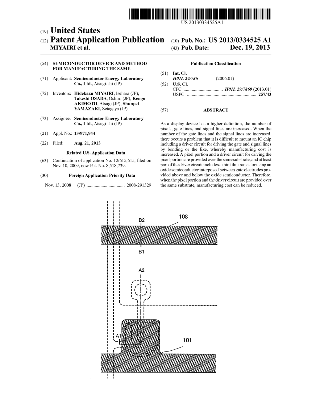 SEMICONDUCTOR DEVICE AND METHOD FOR MANUFACTURING THE SAME - diagram, schematic, and image 01