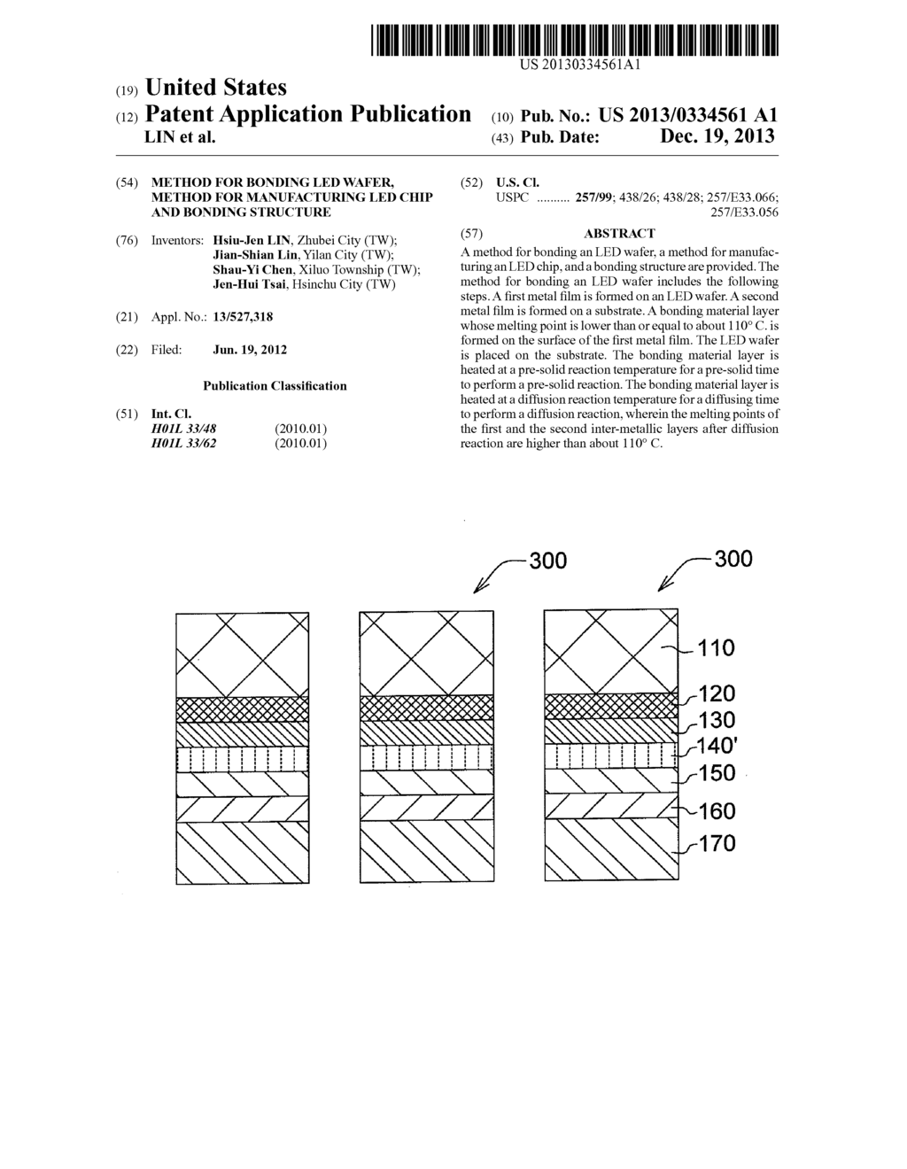 METHOD FOR BONDING LED WAFER, METHOD FOR MANUFACTURING LED CHIP AND     BONDING STRUCTURE - diagram, schematic, and image 01