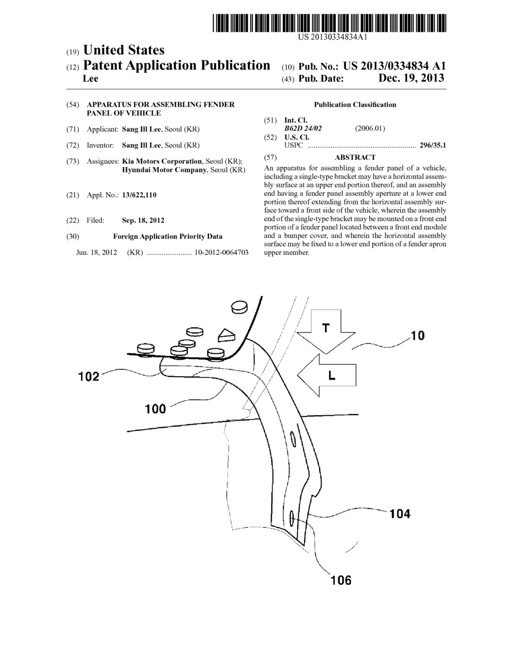 APPARATUS FOR ASSEMBLING FENDER PANEL OF VEHICLE - diagram, schematic, and image 01