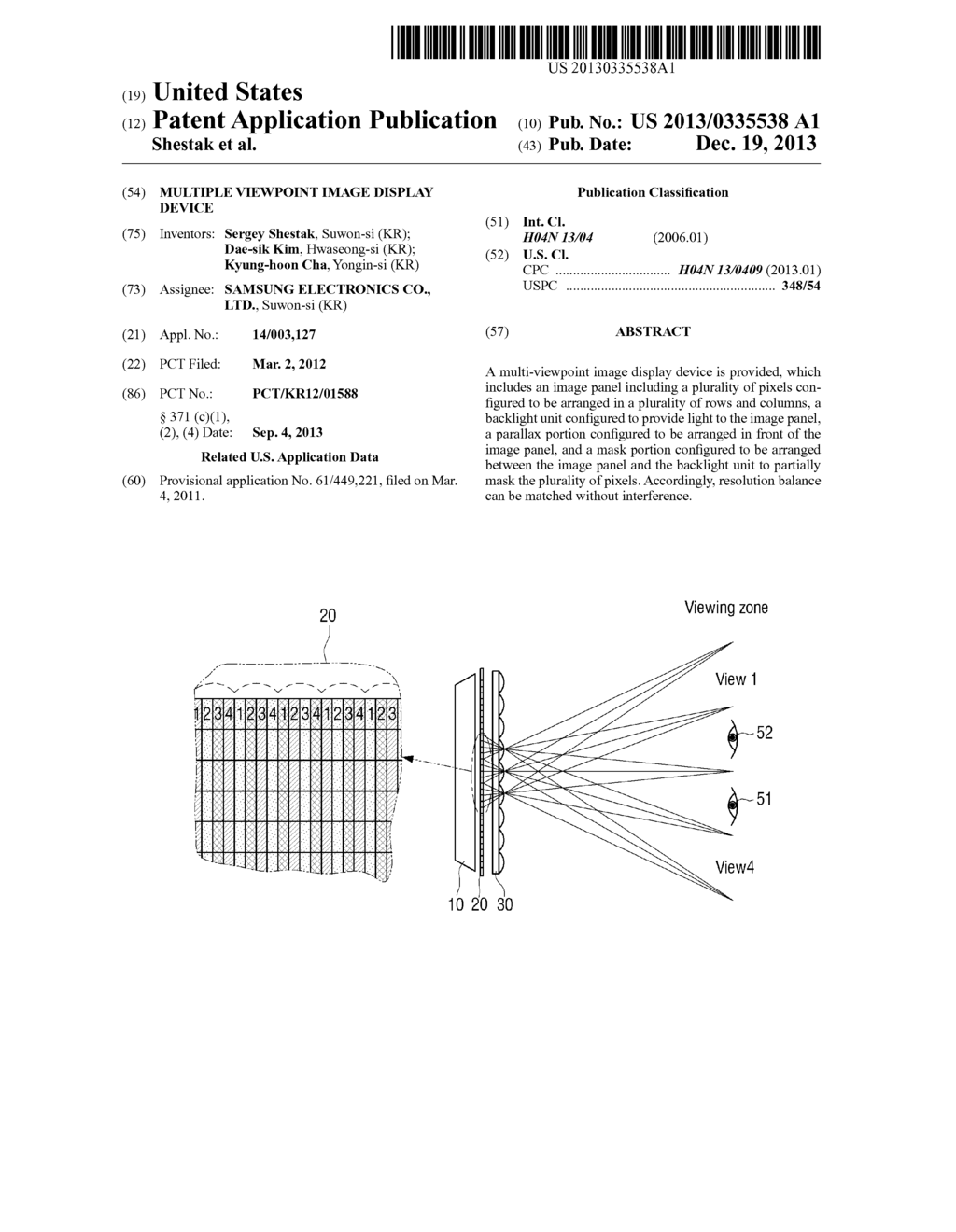 MULTIPLE VIEWPOINT IMAGE DISPLAY DEVICE - diagram, schematic, and image 01