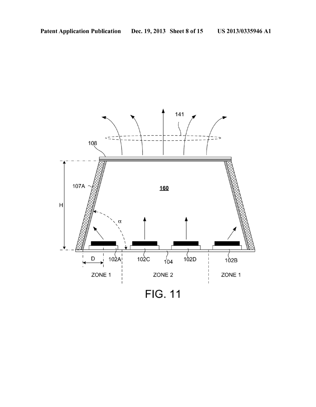 LED-BASED ILLUMINATION MODULE WITH PREFERENTIALLY ILLUMINATED COLOR     CONVERTING SURFACES - diagram, schematic, and image 09