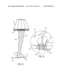 ELECTRIC NOVELTY LAMP SILHOUETTING A HUMAN LEG FORM diagram and image