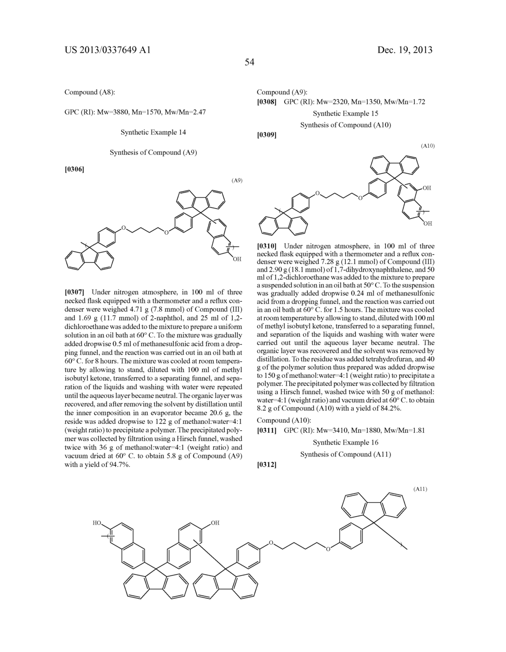 COMPOUND FOR FORMING ORGANIC FILM, AND ORGANIC FILM COMPOSITION USING THE     SAME, PROCESS FOR FORMING ORGANIC FILM, AND PATTERNING PROCESS - diagram, schematic, and image 58