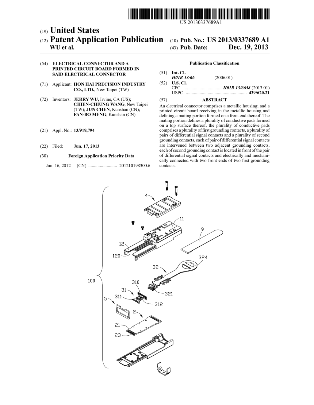 ELECTRICAL CONNECTOR AND A PRINTED CIRCUIT BOARD FORMED IN SAID ELECTRICAL     CONNECTOR - diagram, schematic, and image 01