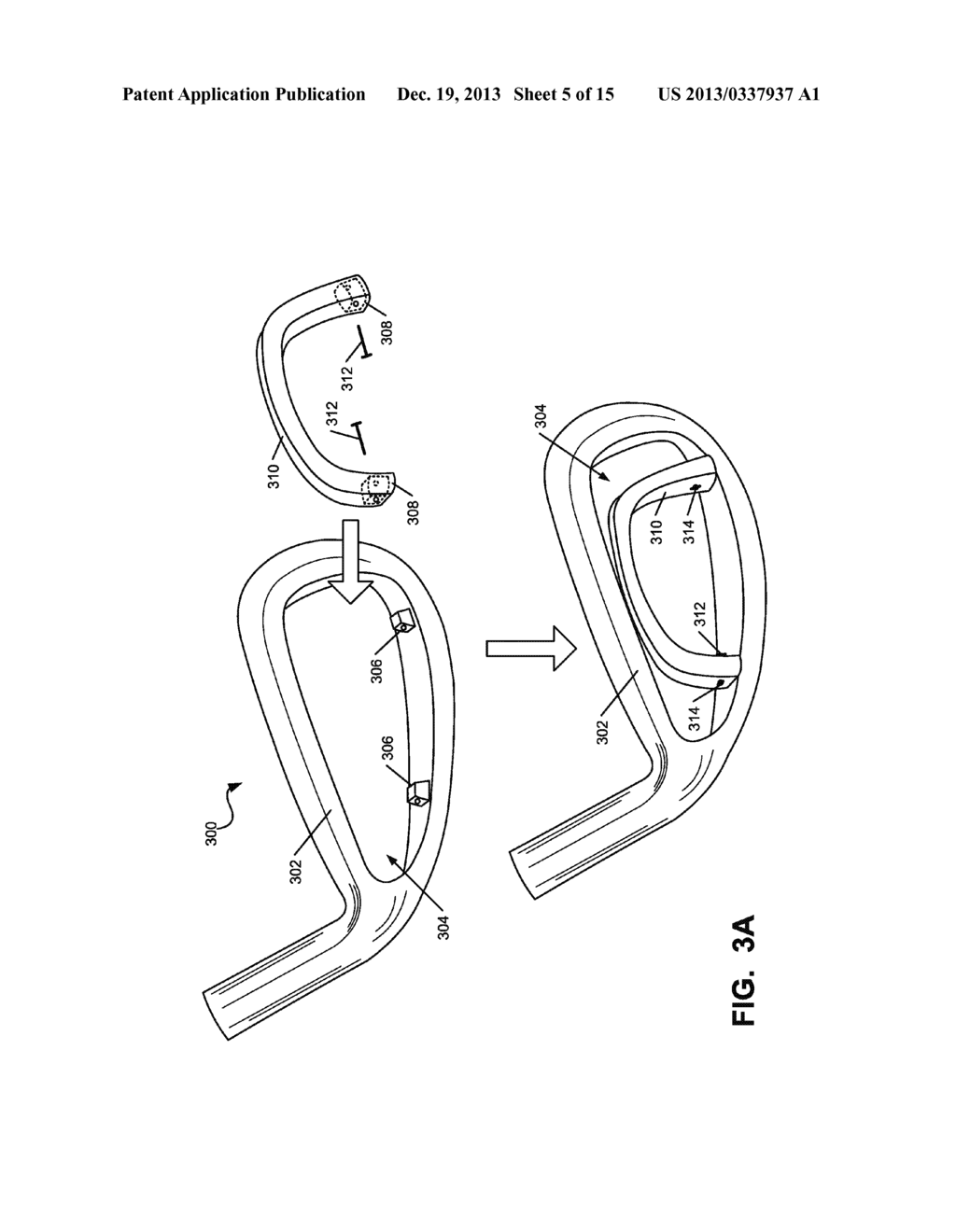 Golf Clubs and Golf Club Heads with Adjustable Center of Gravity and     Moment of Inertia Characteristics - diagram, schematic, and image 06